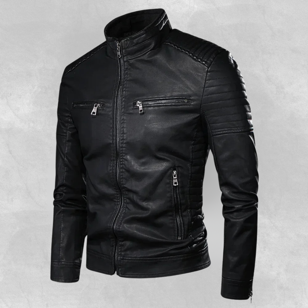 Benjamin™ | Læderjakke med Motorlook