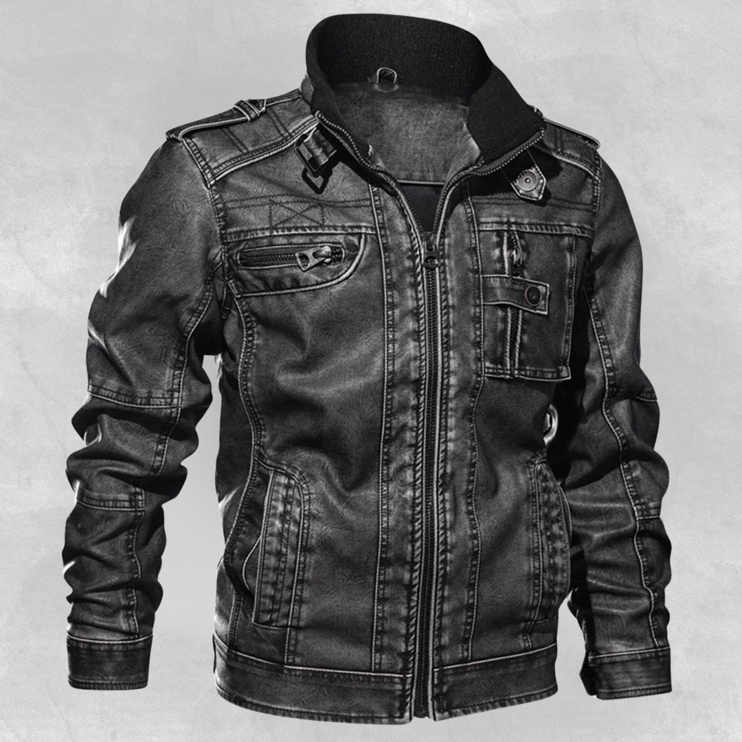 Alfred™ | Herre Motojakke i retro læderlook