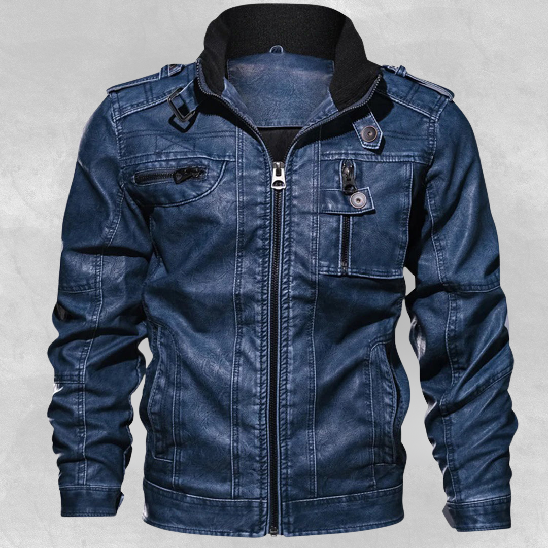 Alfred™ | Herre Motojakke i retro læderlook