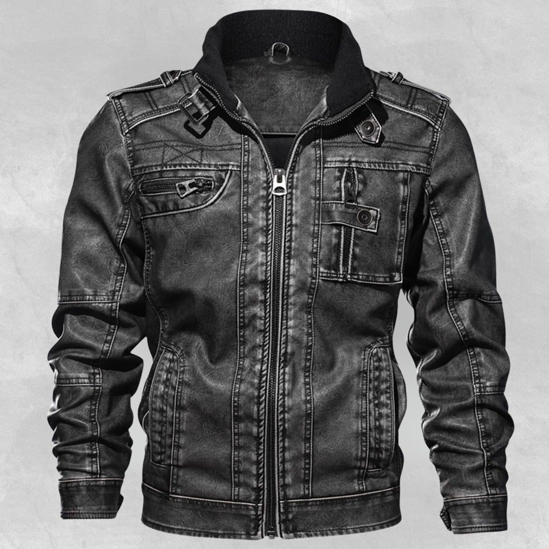 Alfred™ | Herre Motojakke i retro læderlook