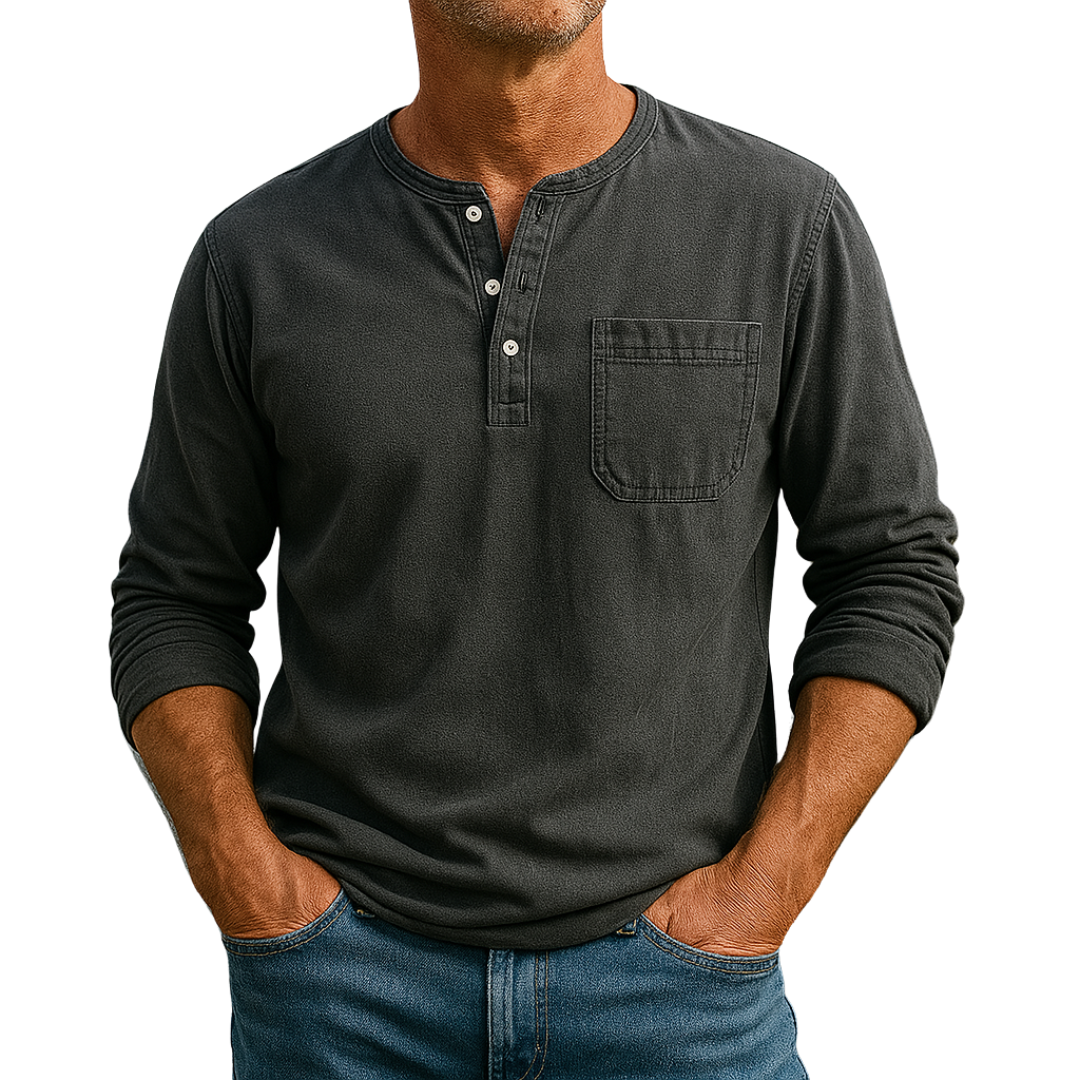 Victor™ | Klassisk bomuldstrøje med Henley-hals