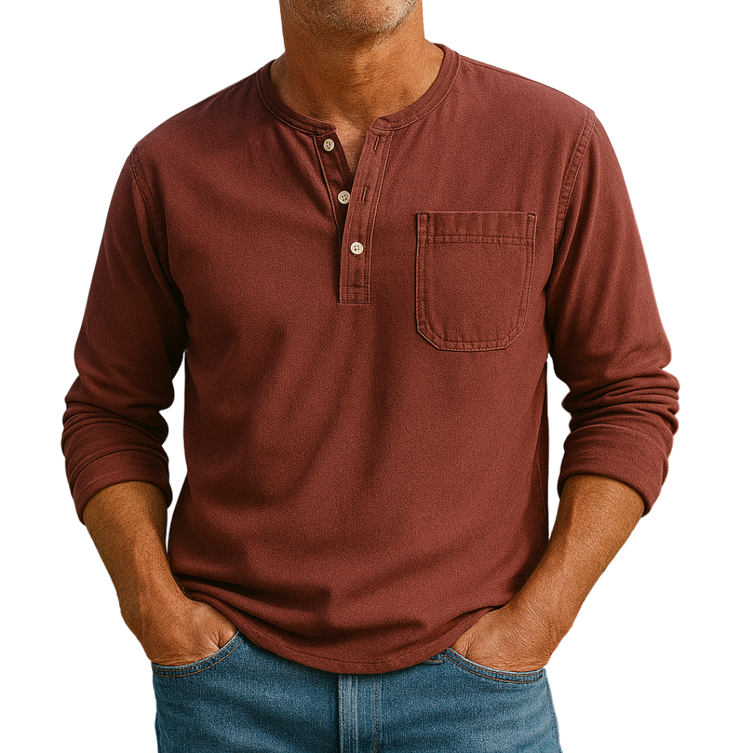 Victor™ | Klassisk bomuldstrøje med Henley-hals