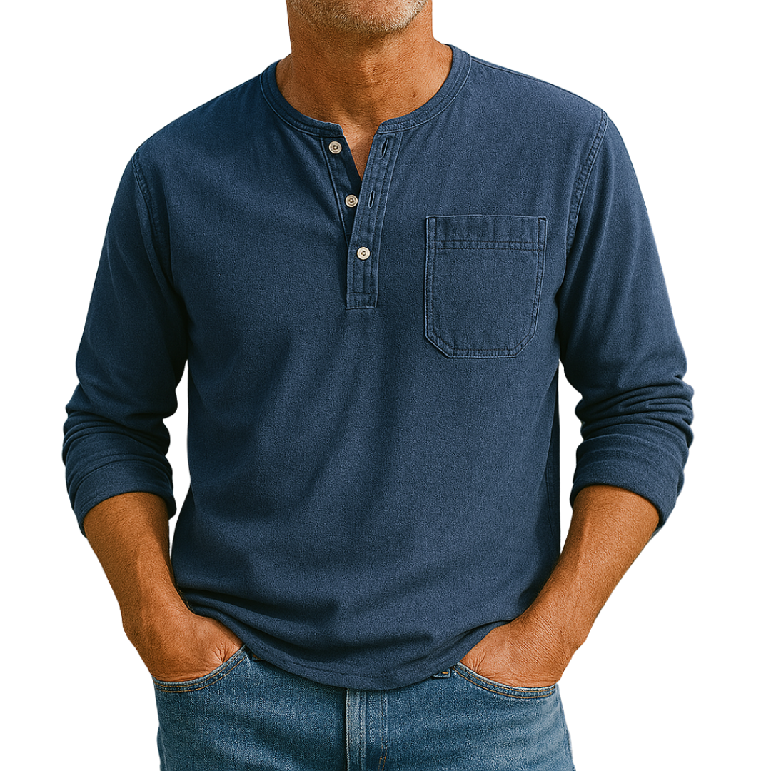 Victor™ | Klassisk bomuldstrøje med Henley-hals