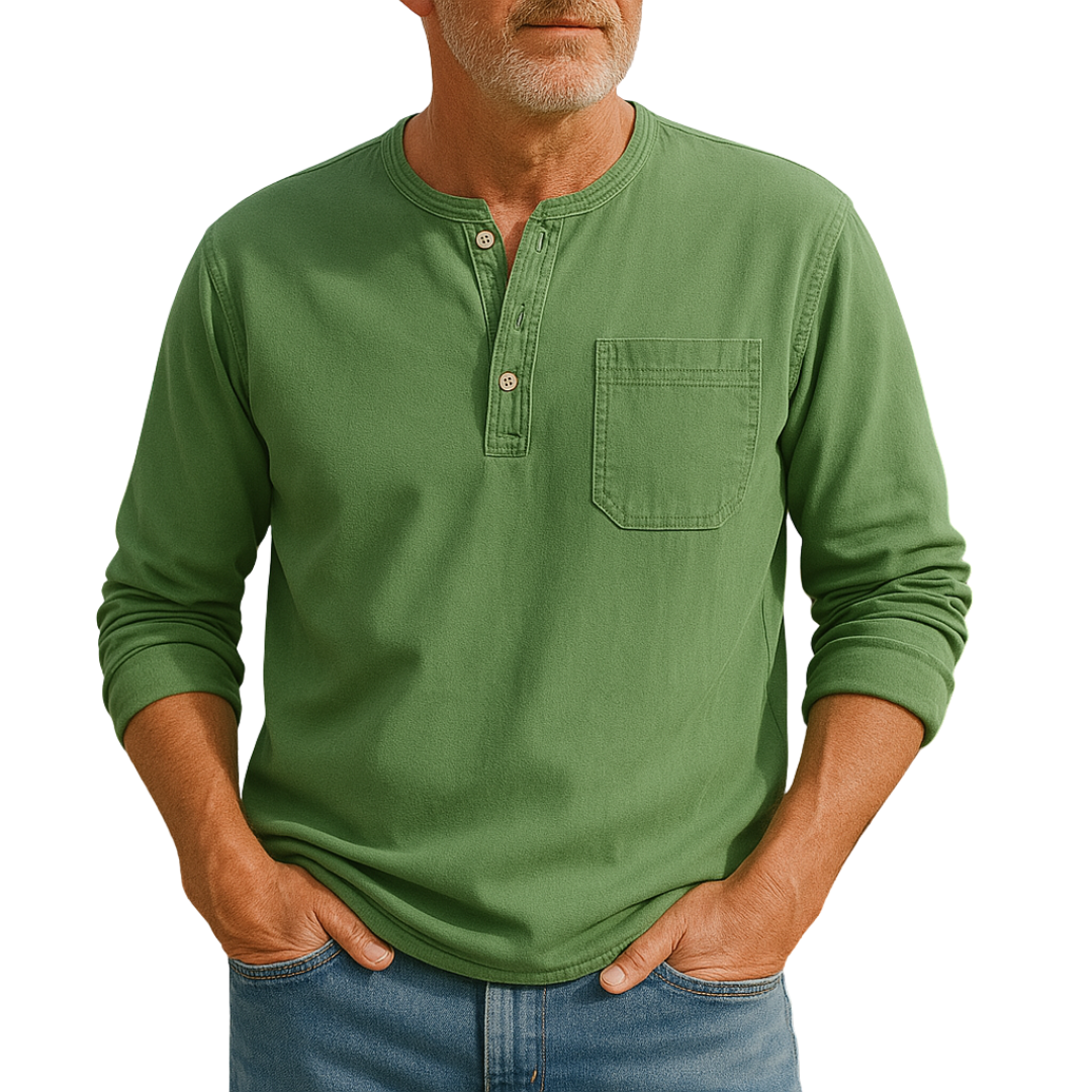 Victor™ | Klassisk bomuldstrøje med Henley-hals