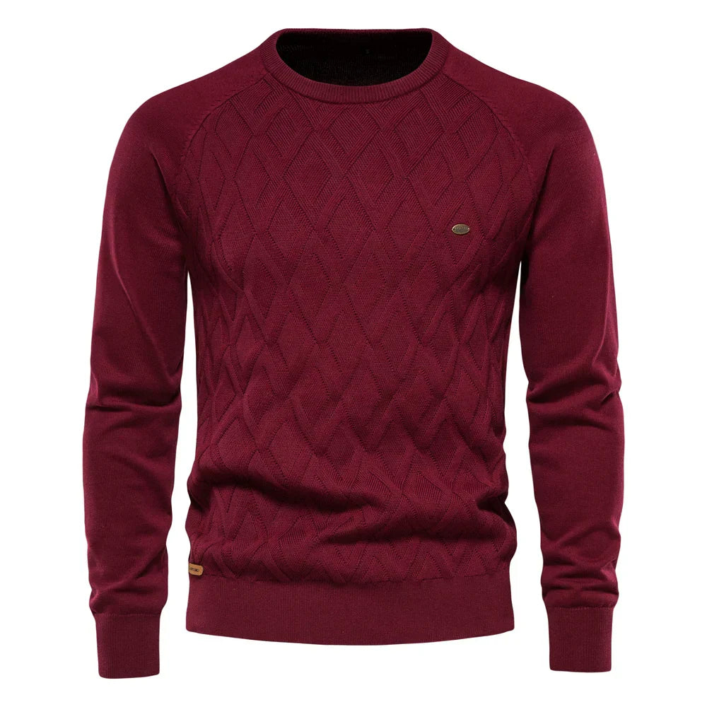 Svend™ | Pullover med diskret ternet mønster