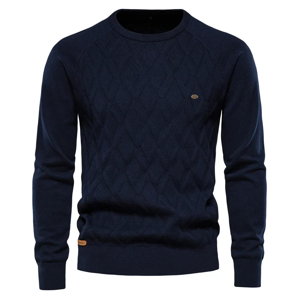 Svend™ | Pullover med diskret ternet mønster