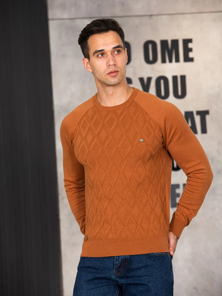 Svend™ | Pullover med diskret ternet mønster