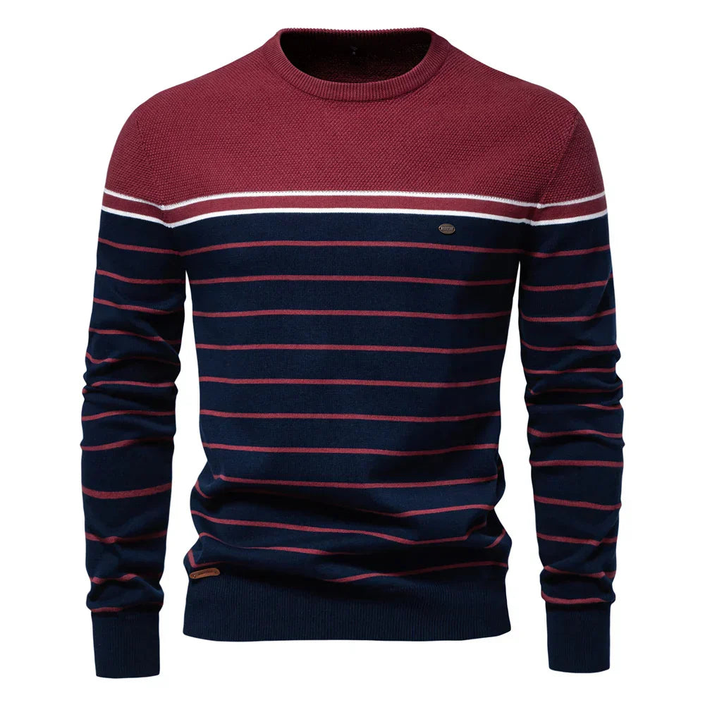 Mogens™ | Herrepullover med diskret stribemønster