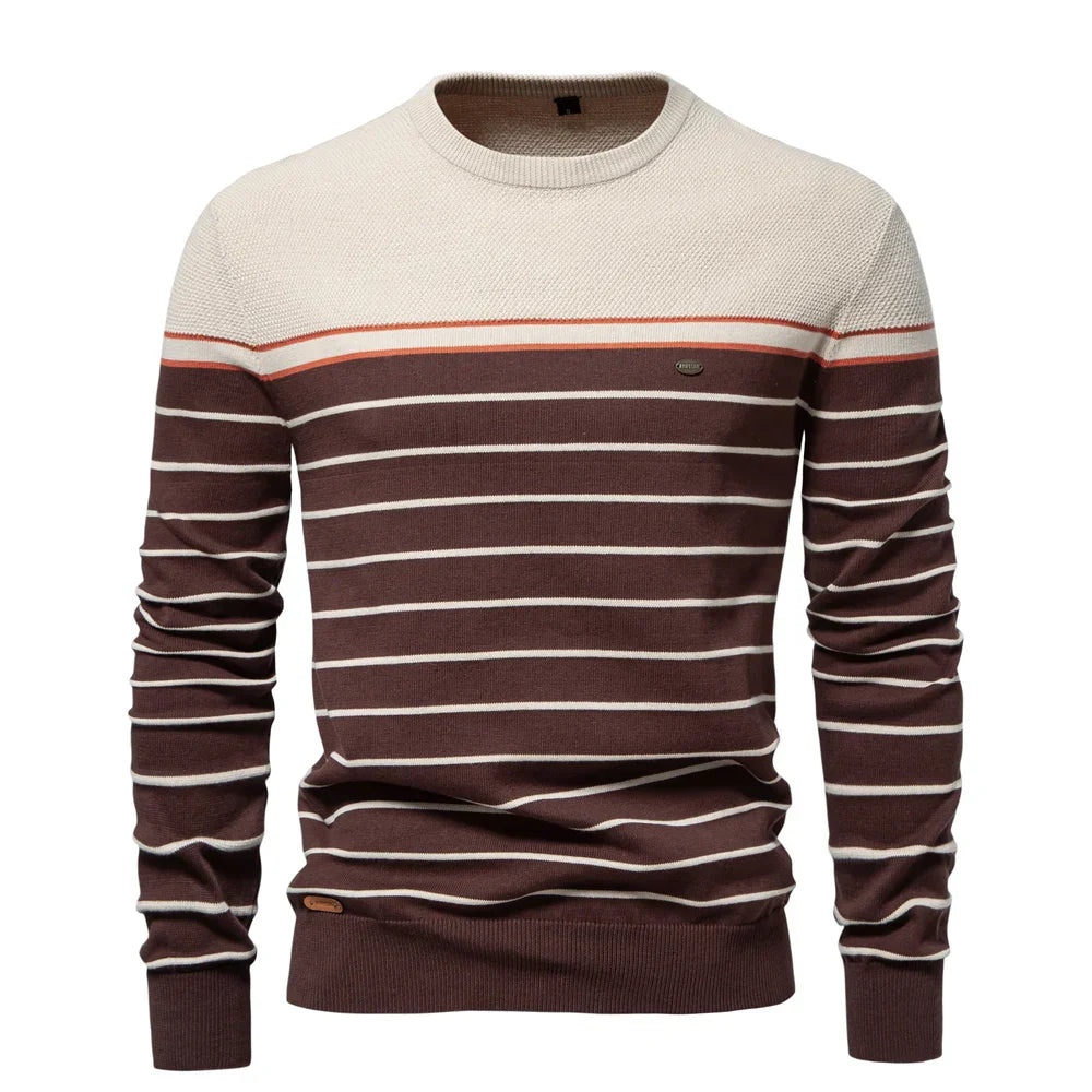 Mogens™ | Herrepullover med diskret stribemønster