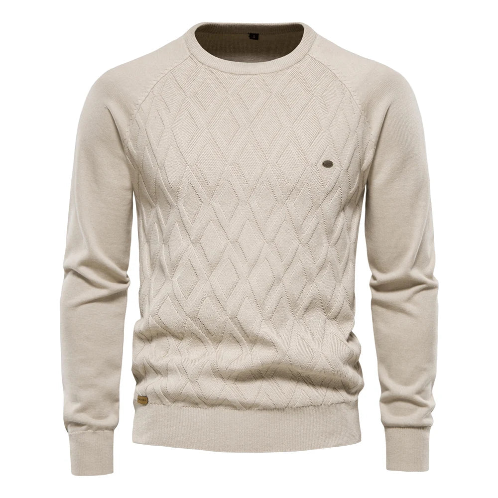Svend™ | Pullover med diskret ternet mønster