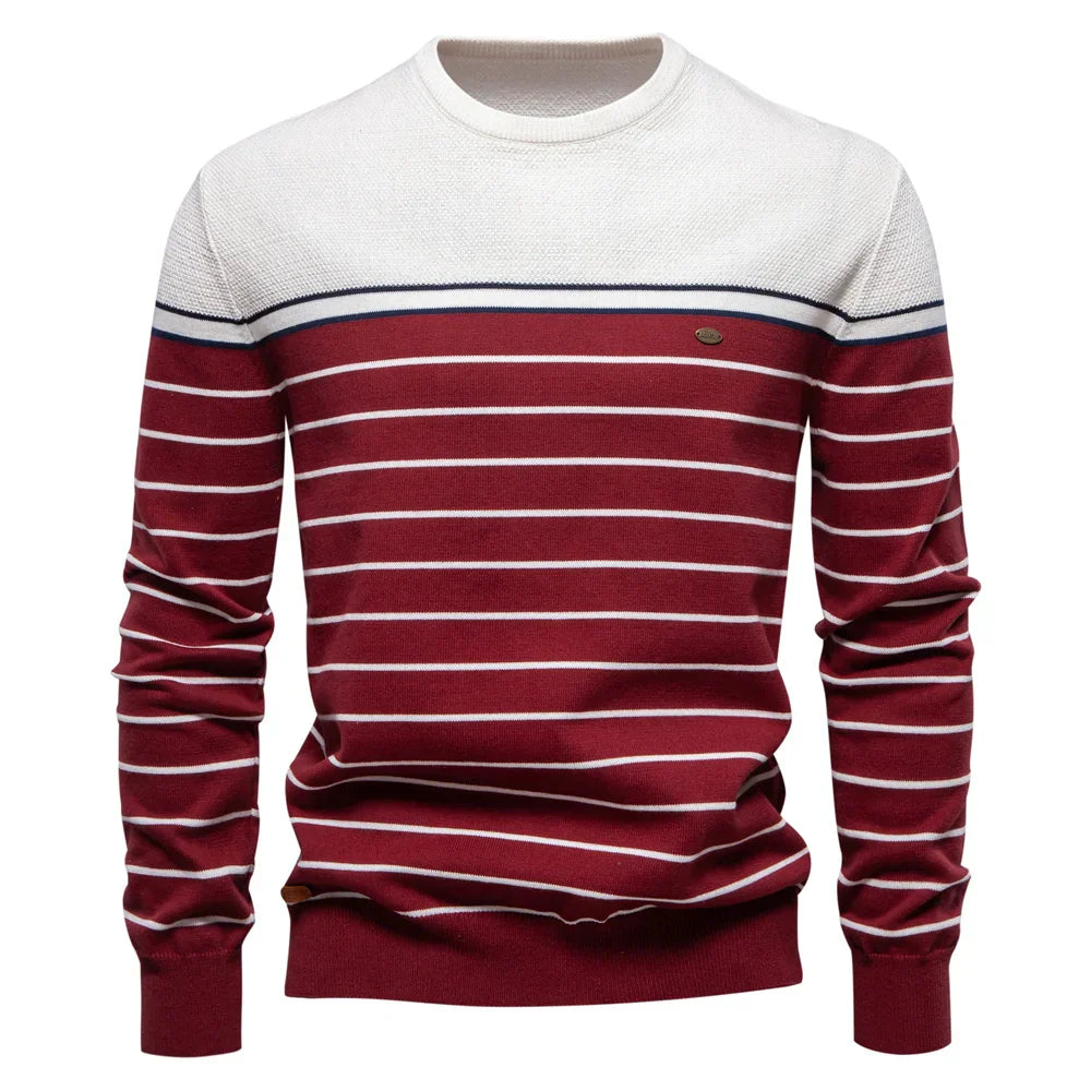 Mogens™ | Herrepullover med diskret stribemønster