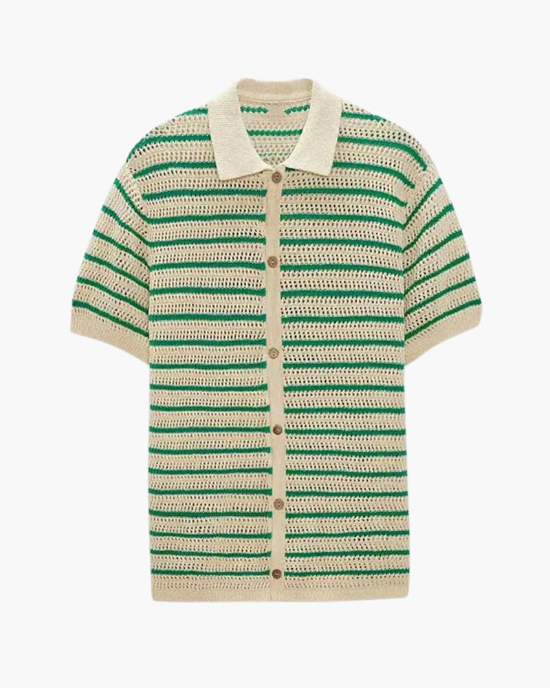 Rosenlund™ | Strikket Knap Skjorte